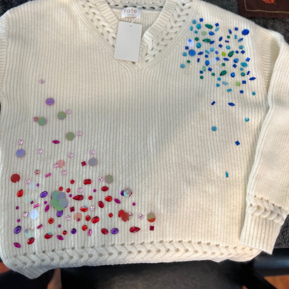 Sparkle and Shimmer vNeck Sweater - Picture 2 of 2